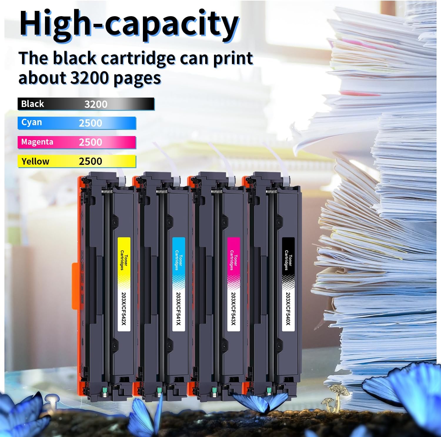 Thumbnail 2 de LOSMANN 203X Toner kompatibel für HP 203X CF540X CF541X CF542X CF543X – 4er-Pack Schwarz, Cyan, Magenta, Gelb