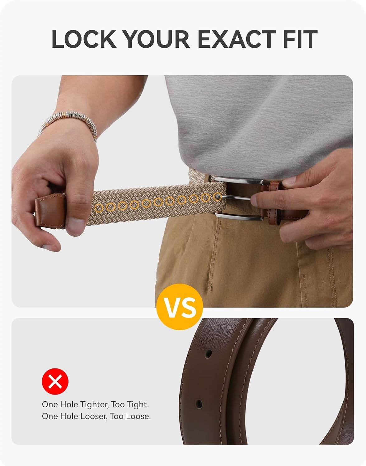 Detalle de CHAOREN Stretch Golf Belt, Braided Nylon