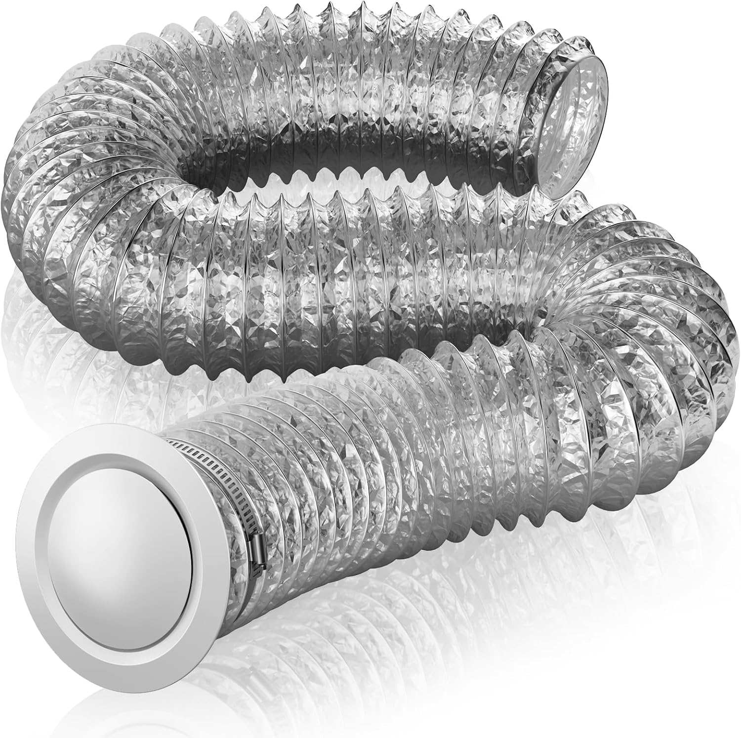 Thumbnail 6 de HG Power Tuyau de Ventilation Flexible 150 mm x 2 m – Conduit d'Air en Feuille d'Aluminium Épaissie pour Sèche-Linge, Extracteur d'Air, Chauffage et Climatisation