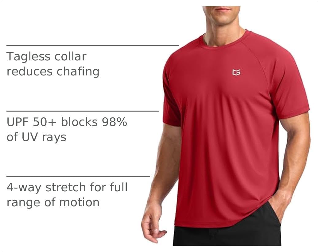 Detalle 2 de G Gradual Men's Athletic Workout T-Shirt, Quick-Dry, 4-Way Stretch, UPF 50+