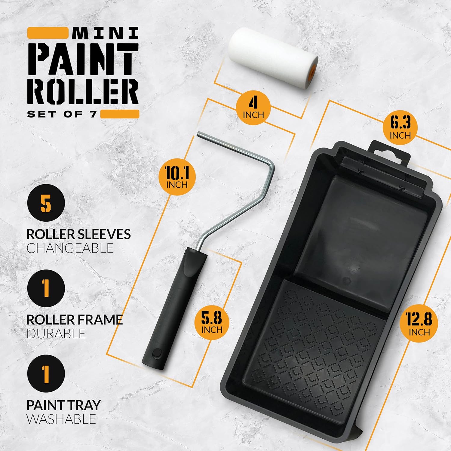 Detalle 2 de RAULDE 7 Pieces Mini Paint Roller Set