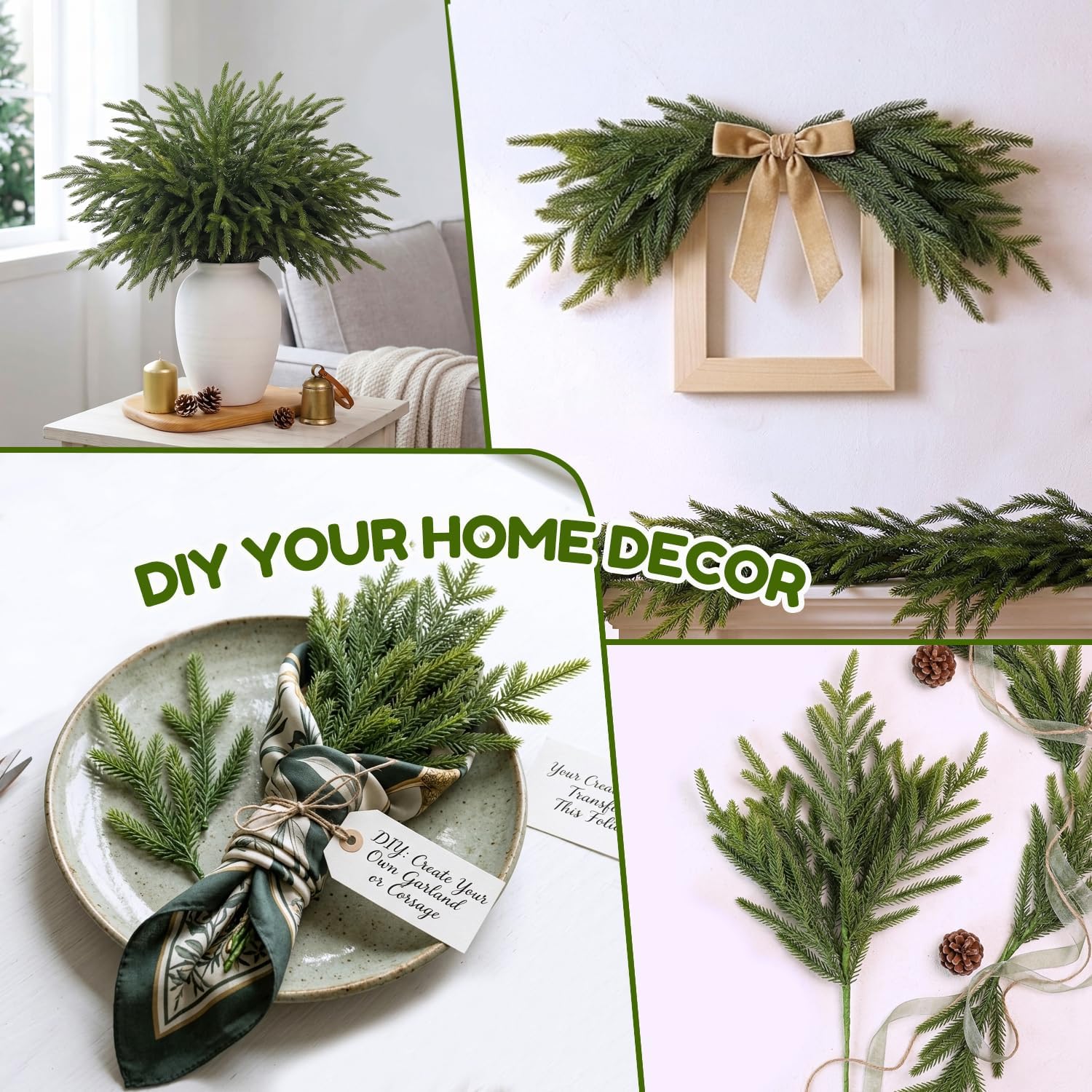 Detalle 2 de Artificial Norfolk Pine Branches, 18 Inches