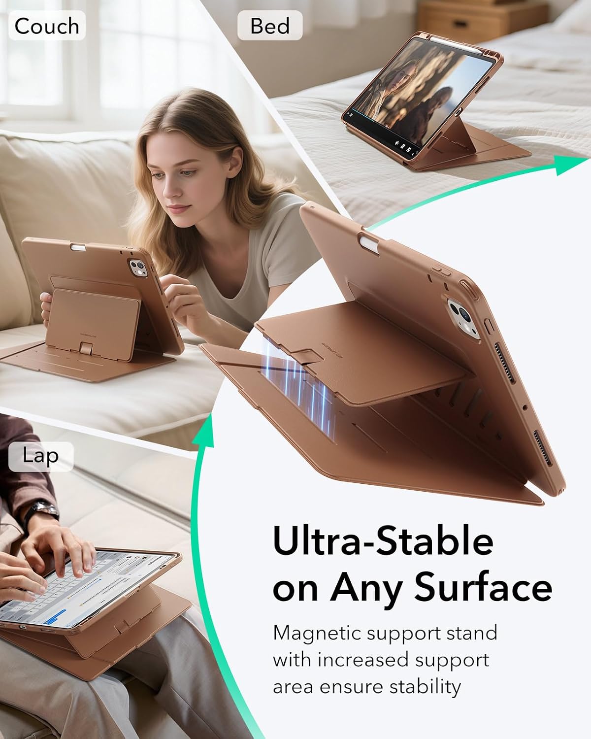 Detalle de ESR for iPad Pro 13-inch Case M5/M4 with Vertical Stand Cover (2025/2024) – Brown