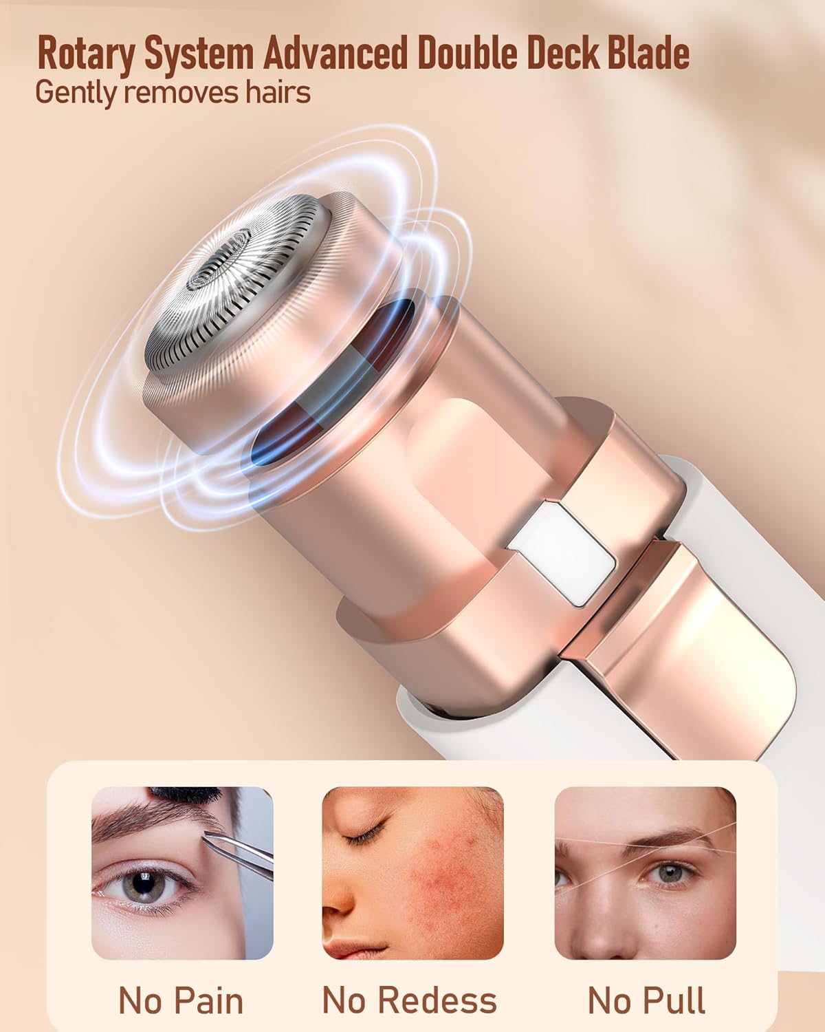 Thumbnail 2 de 2-in-1 Rechargeable Eyebrow Trimmer & Face Shaver for Women with LED Light