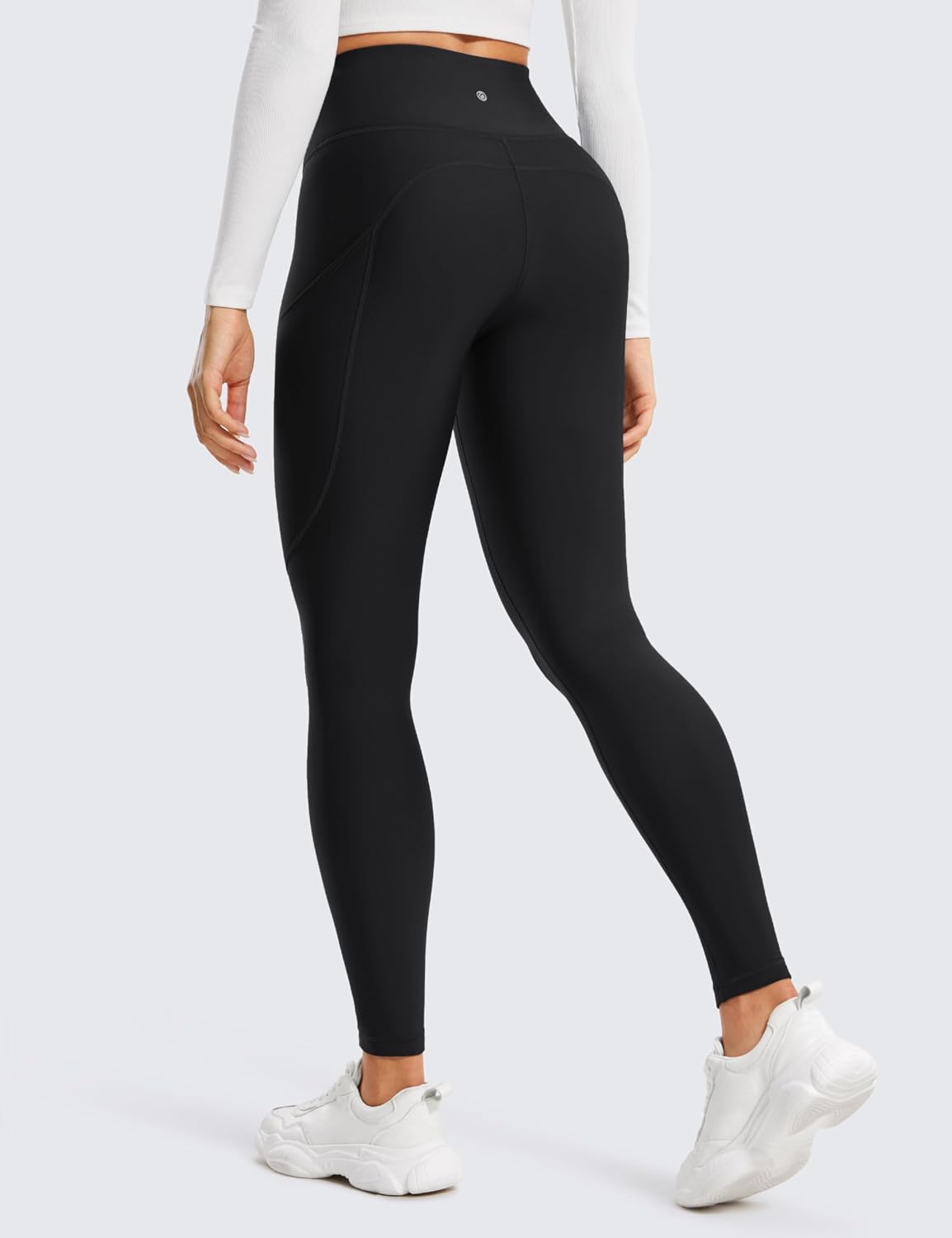 Detalle de CRZ YOGA Donna leggings termici con vita alta e tasca laterale