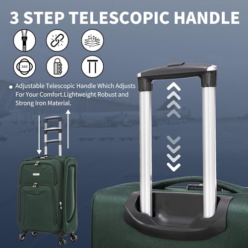 Thumbnail 6 de FLYMAX Cabin Carry-On Flight Bag – 55x35x20cm, 4-Wheel Lightweight Luggage with TSA Lock