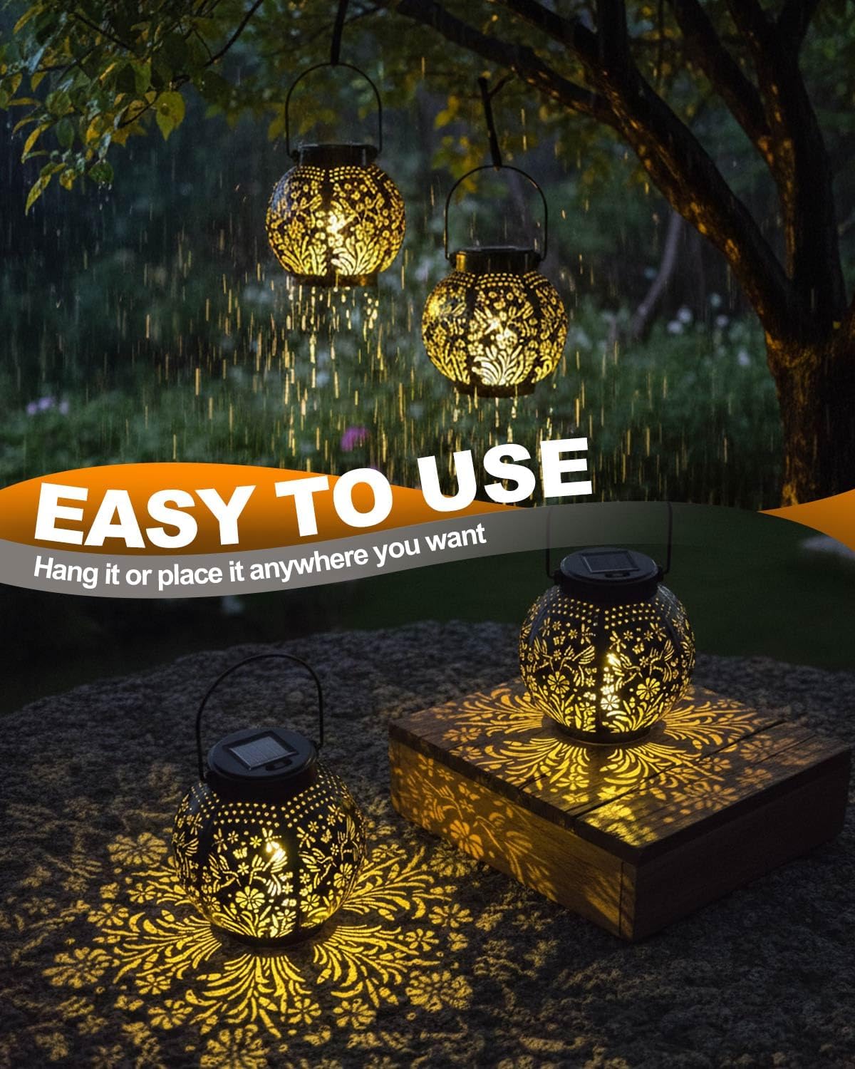 Detalle 2 de KALAHOL Solar Lanterns 2 Pack for garden