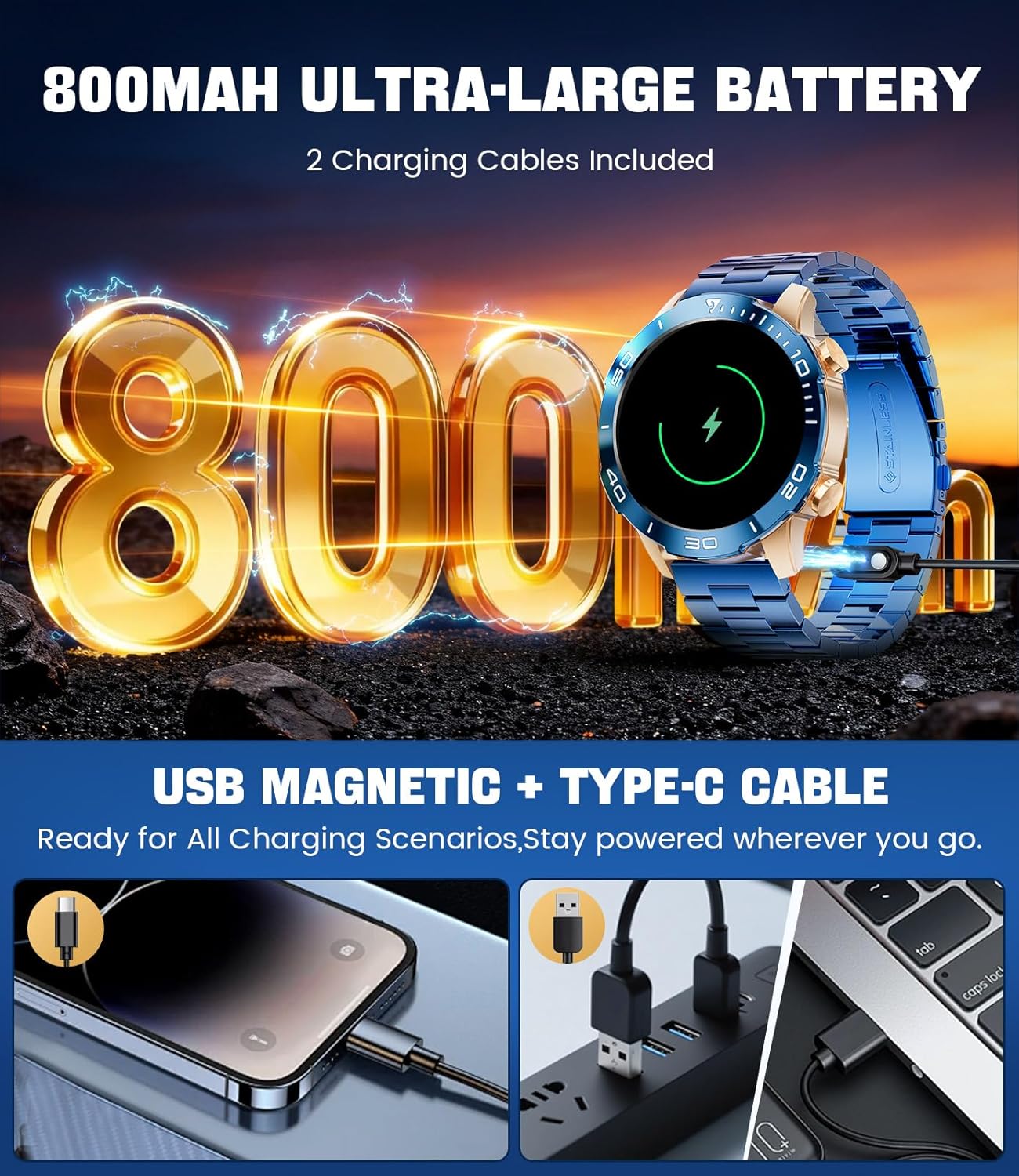 Thumbnail 4 de LIGE Montre Connectée Homme 1.43" AMOLED