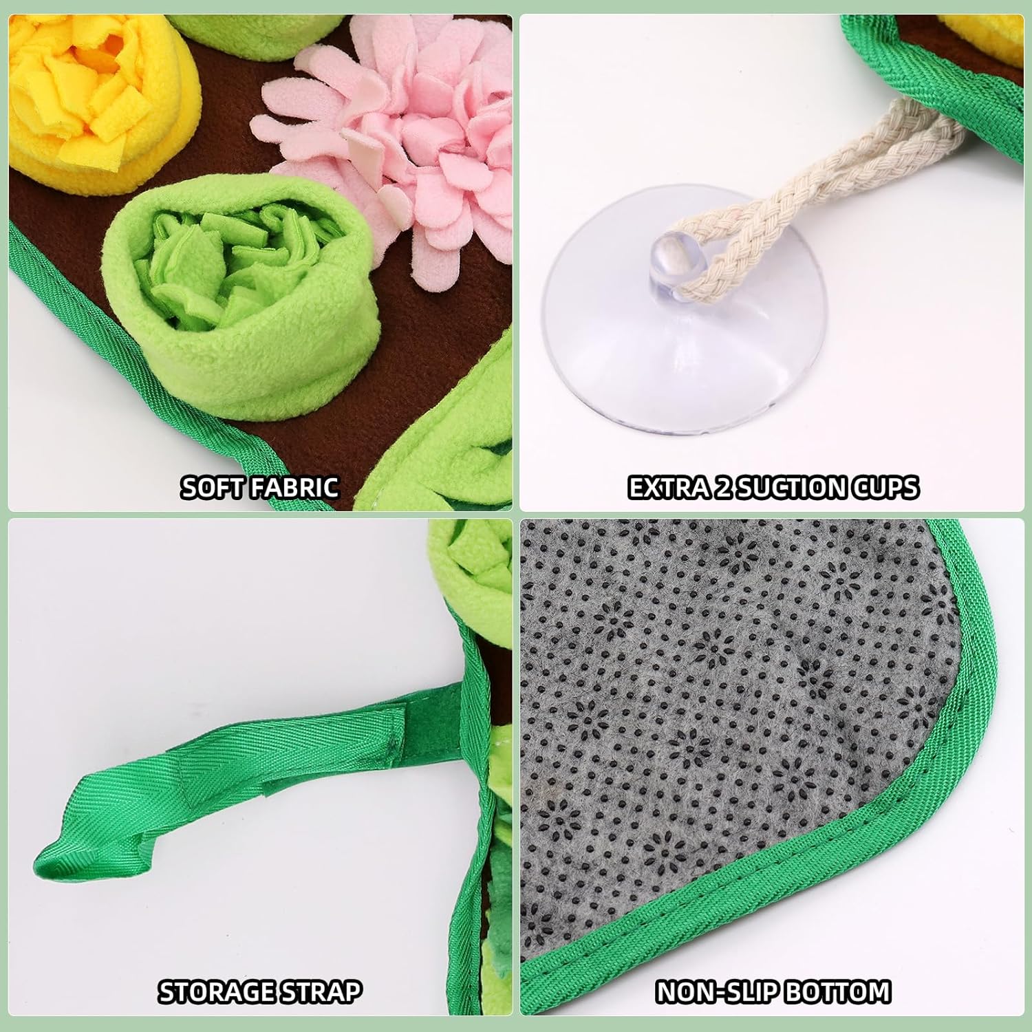Thumbnail 3 de MoYouno Snuffle Mat for Dogs: Interactive Foraging and Slow Feeding Mat (Green Khaki)