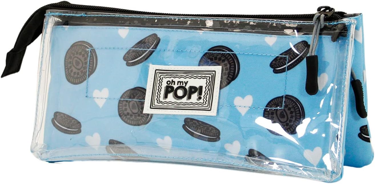 Astuccio Triplo Clear Oh My Pop! Crunchy, 23 x 11 cm (multicolore) con 3 scomparti