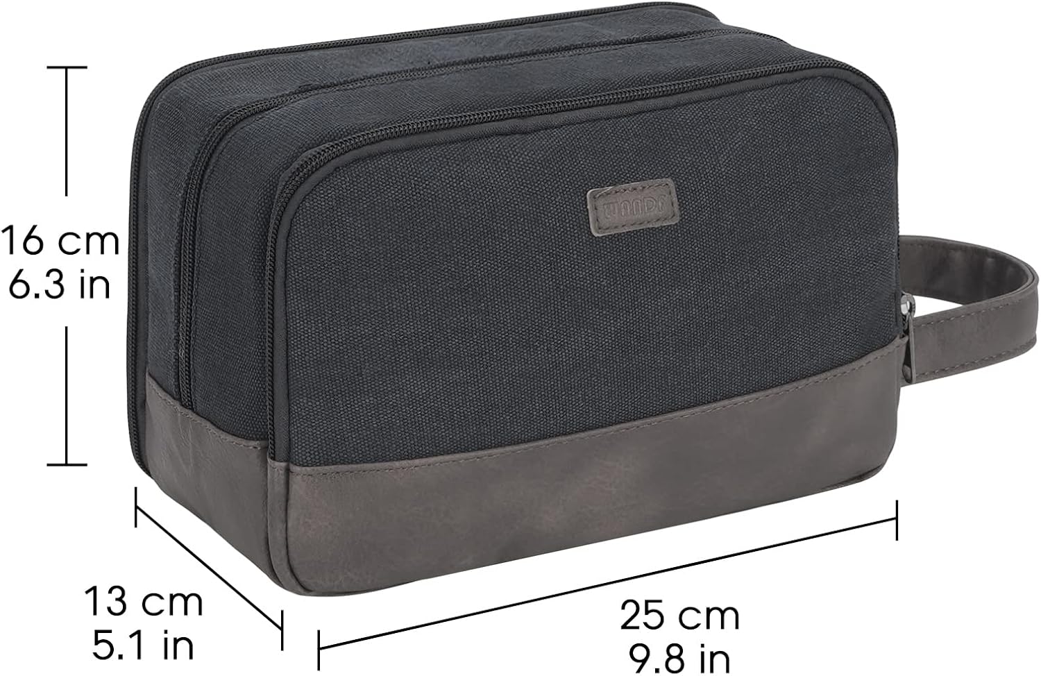 Thumbnail 6 de WANDF Herren-Kulturtasche Reise-Kulturtasche (Canvas, schwarz) mit trocken-nass Trennung