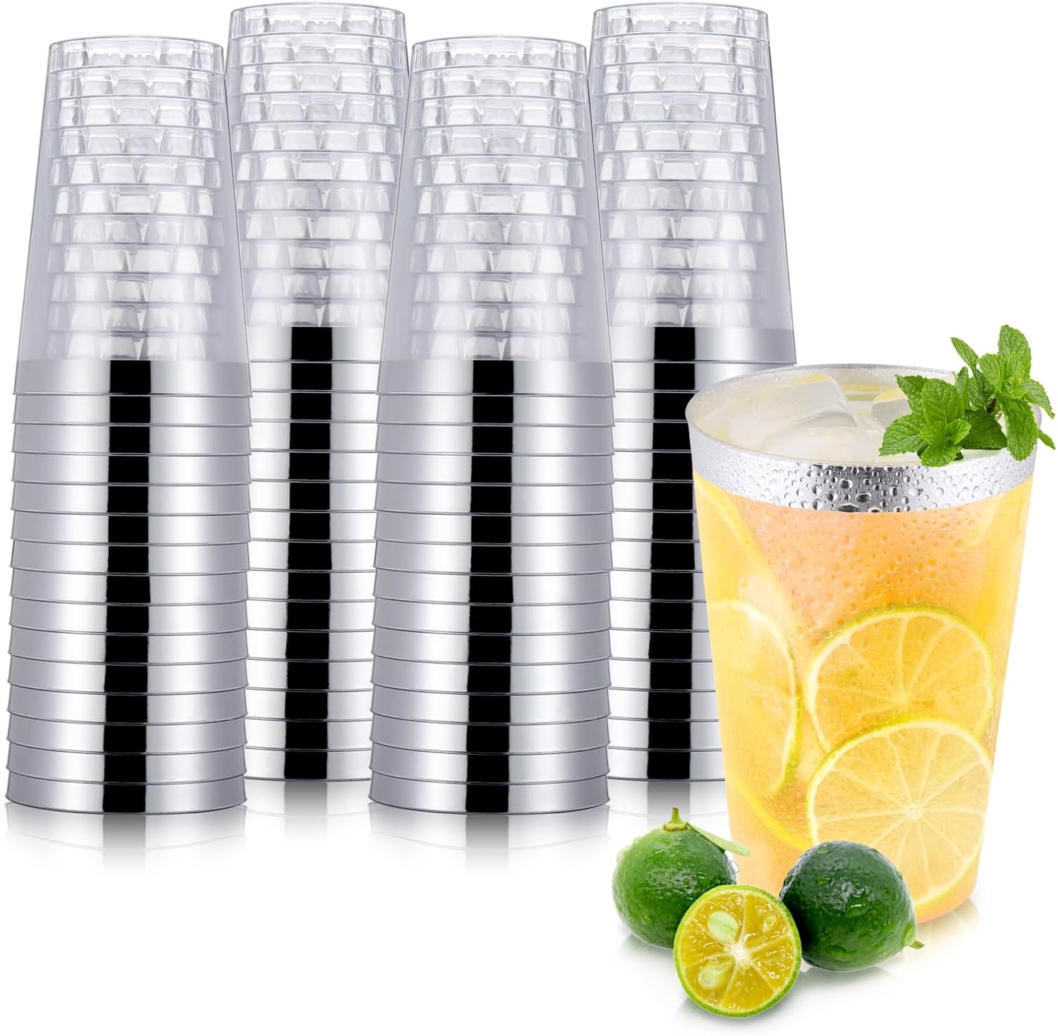 Detalle de Hejo ysb-360 plastglas med silverkant, 360 ml, 60-pack
