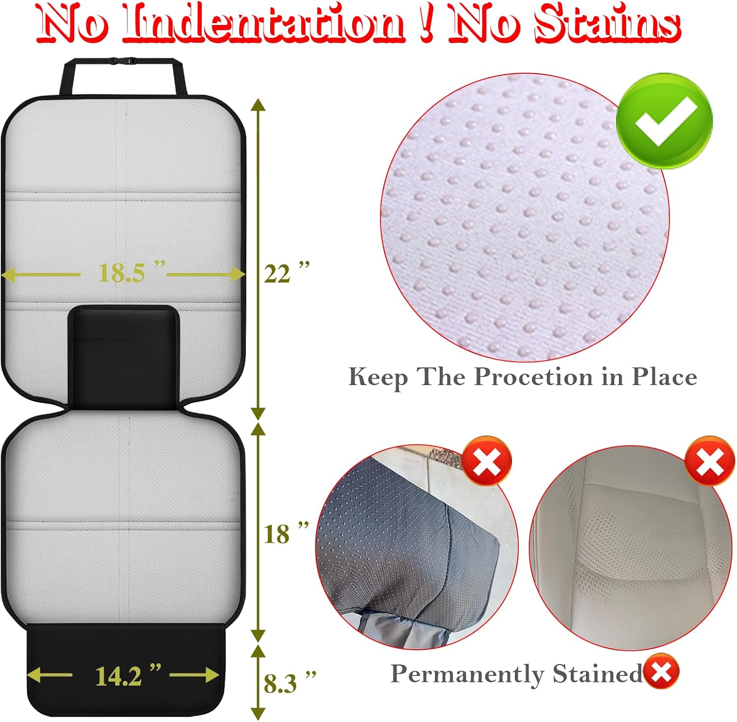Thumbnail 2 de Meolsaek Car Seat Protector Waterproof 600D Thick with Non-Slip Backing – Black
