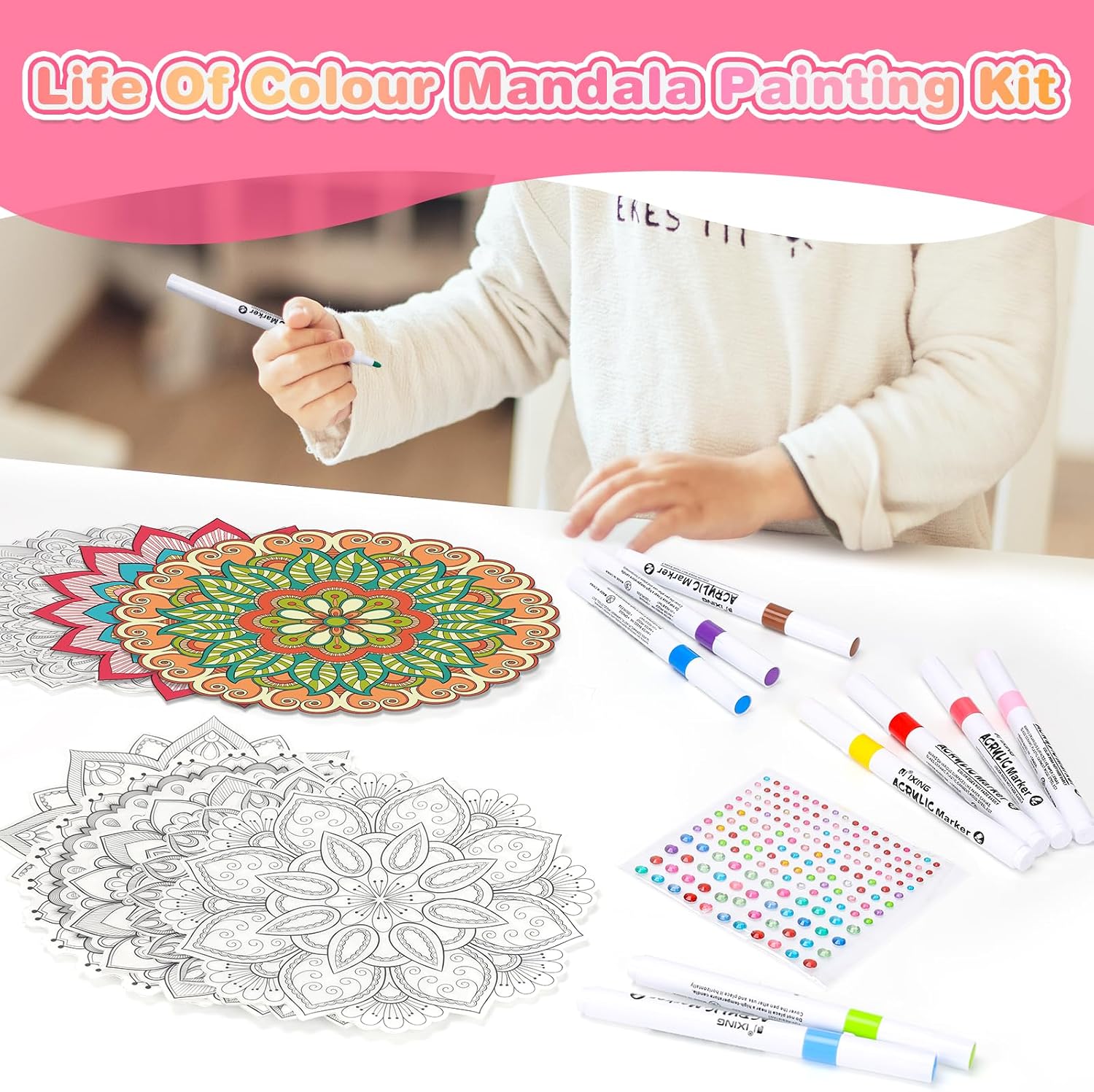 Detalle de WhizWinks DIY Window Art Craft Kit (ages 5–10) – Creative Suncatchers Window Clings with Markers