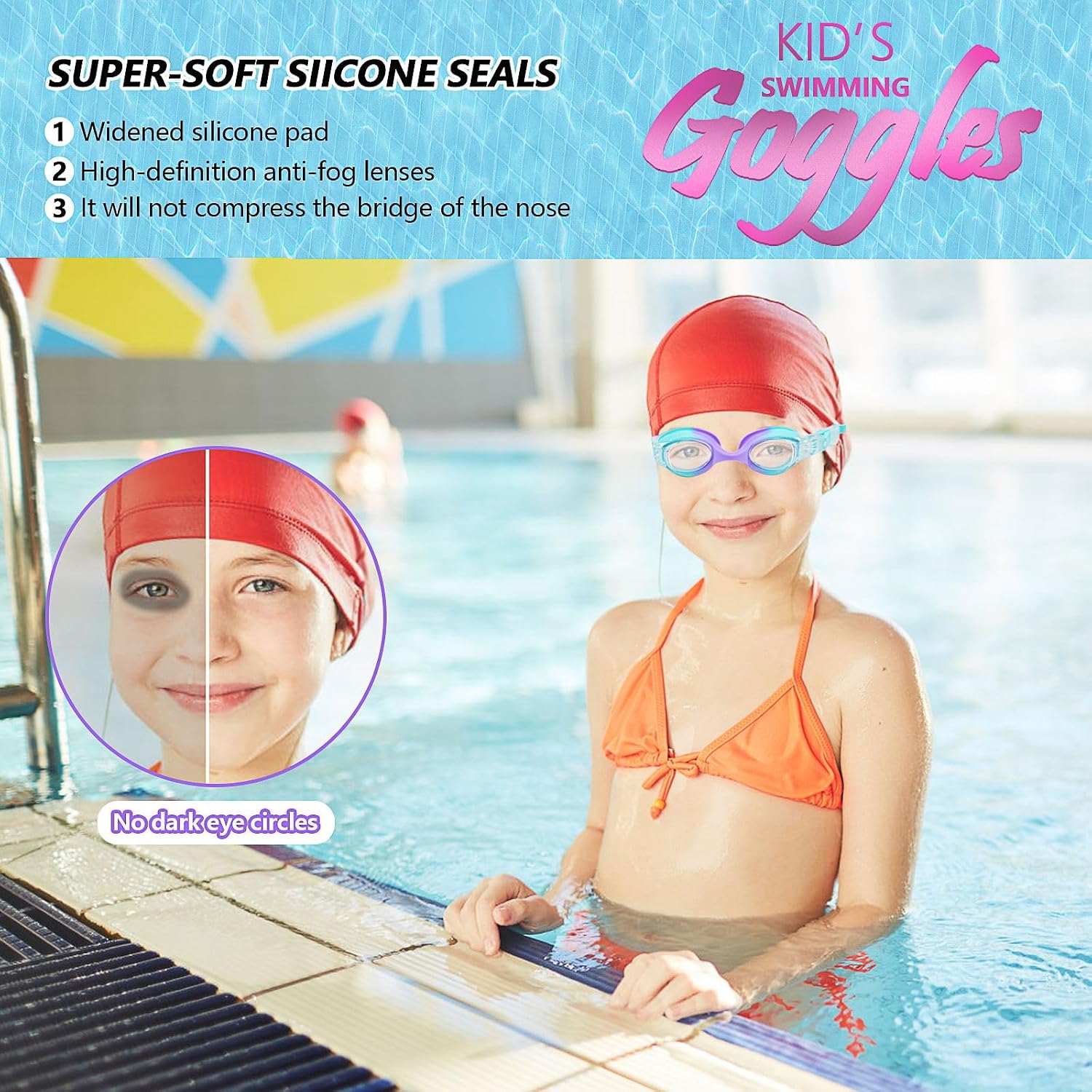 Thumbnail 5 de Mezere Kids Swimming Goggles 6-14 Anti Fog
