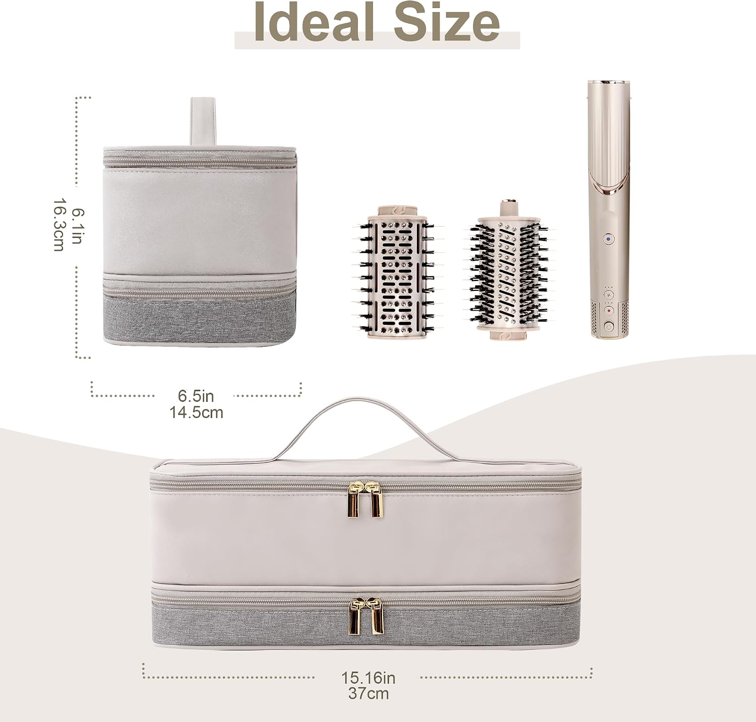 Detalle 1 de BAGCRAZY Hair Tool Travel Case, Gray and Beige