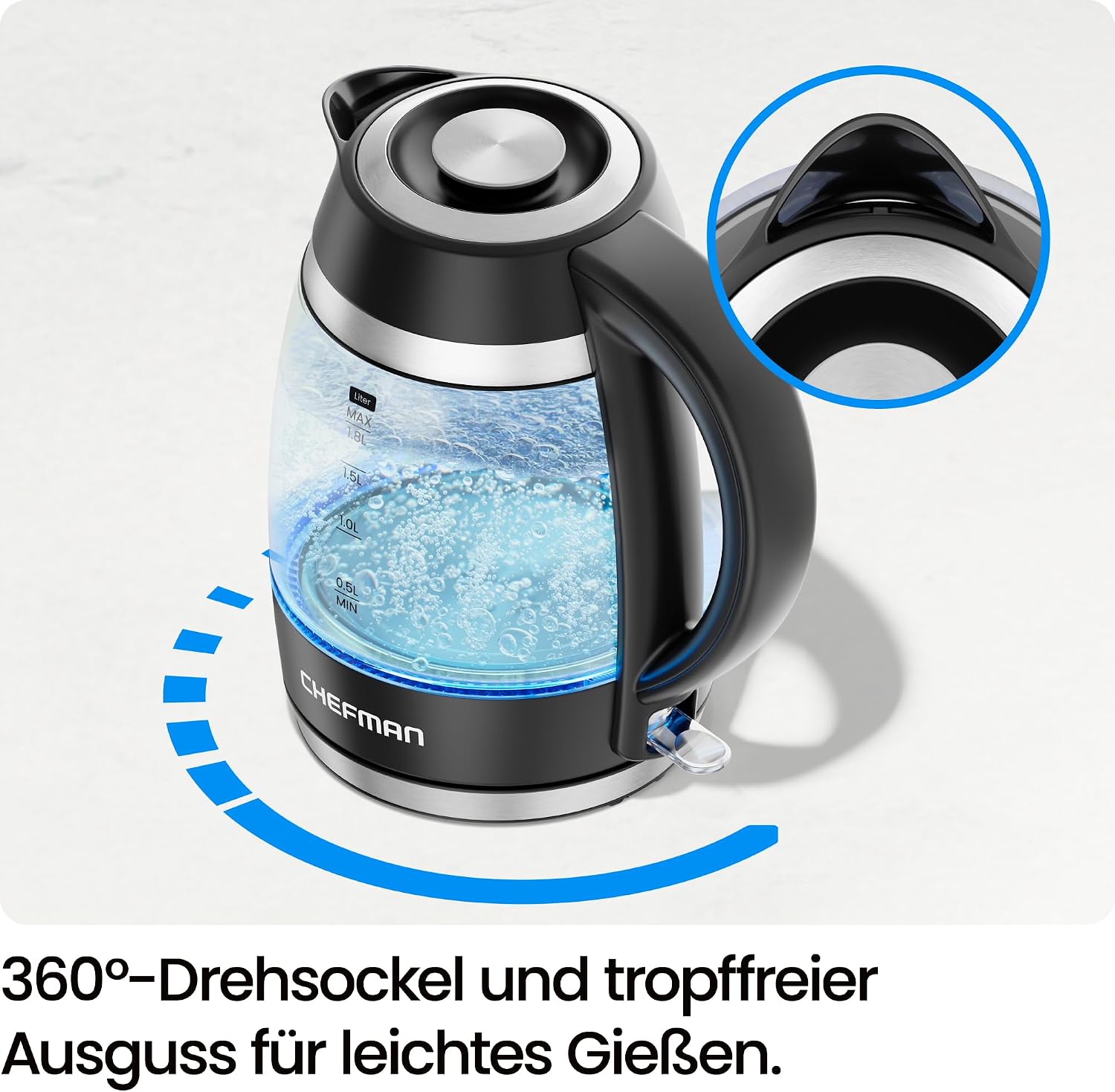 Thumbnail 5 de Chefman Elektrischer Wasserkocher 1,8 L 🫖