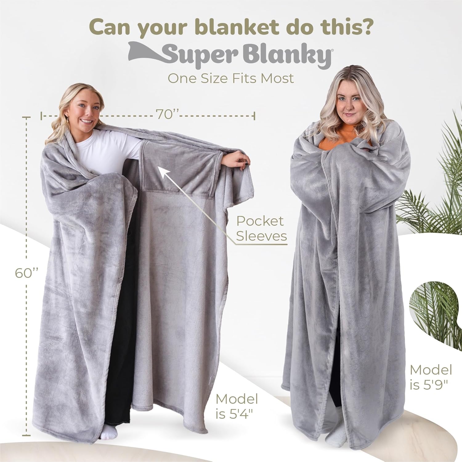 Thumbnail 3 de Super Blanky Wearable Blanket 70" x 60" 🧣