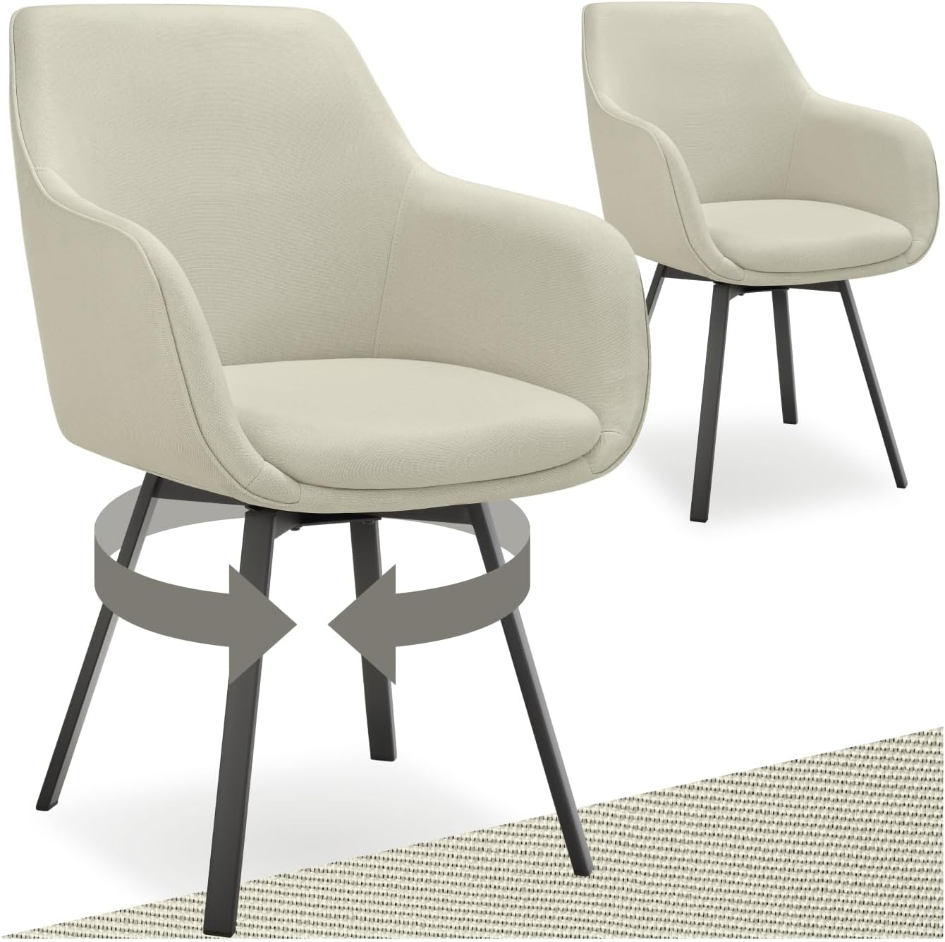 TecTake Silla Giratoria 360° beige
