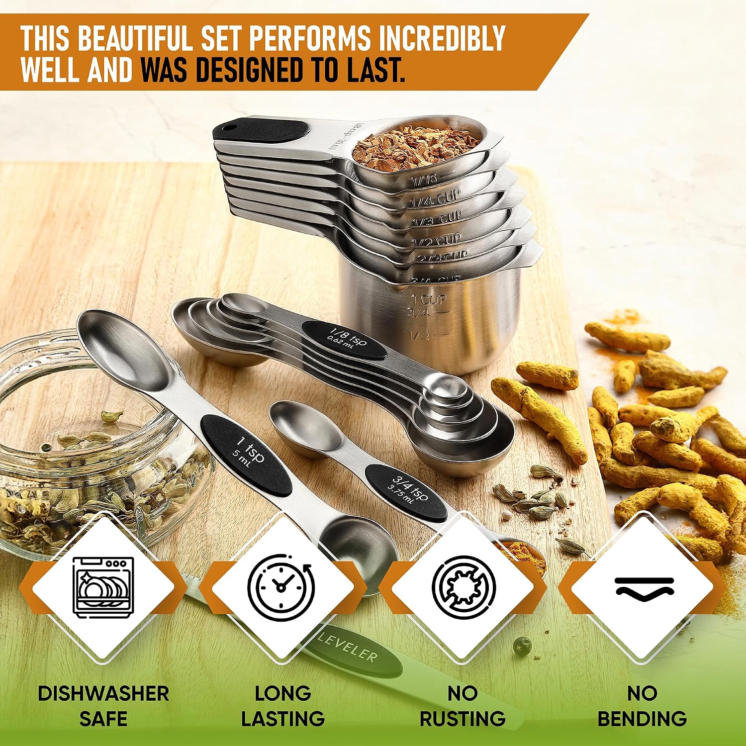 Detalle 2 de Spring Chef Magnetic Measuring Cups Set, 15-piece ⚖