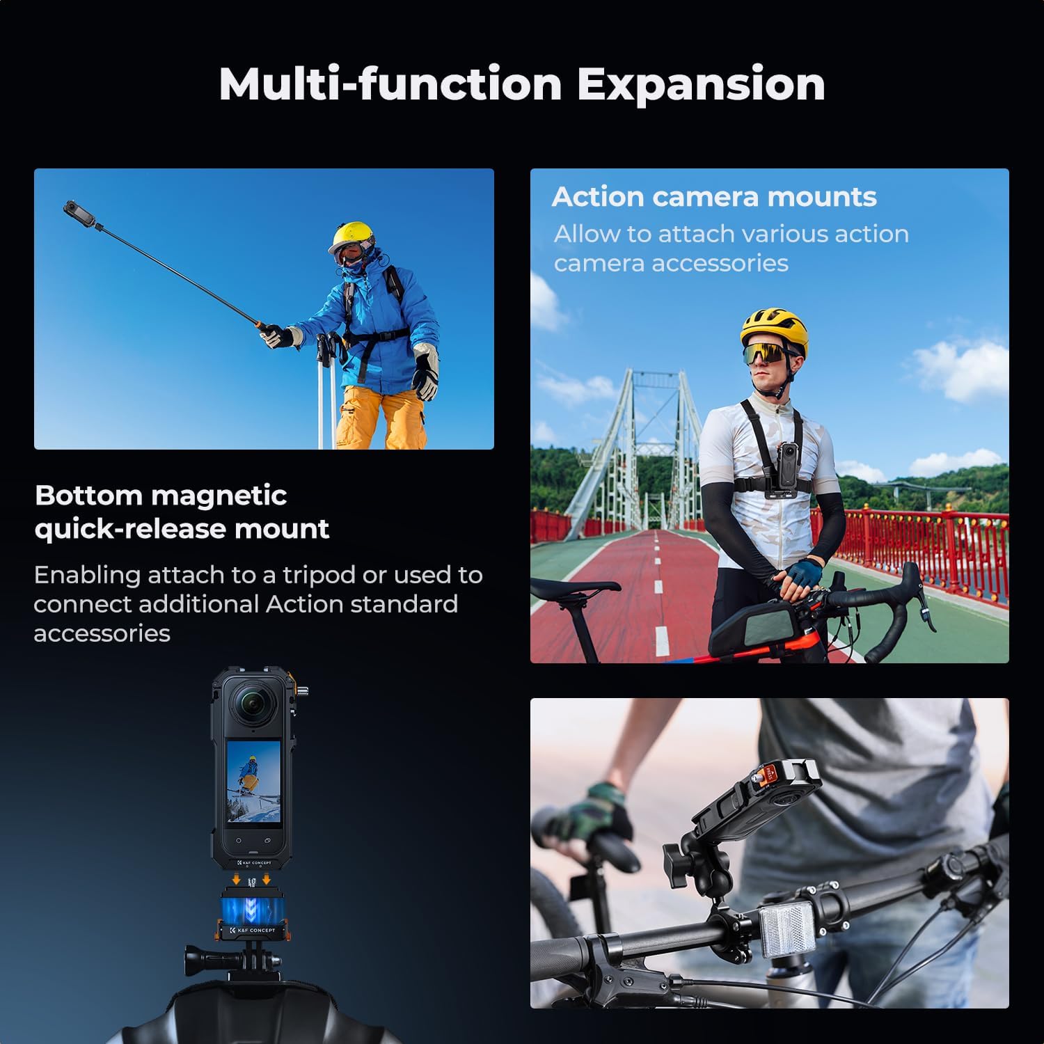 Thumbnail 3 de K&F CONCEPT Alloy Camera Cage for Insta360 X5 + 3-Pack Lens Protectors