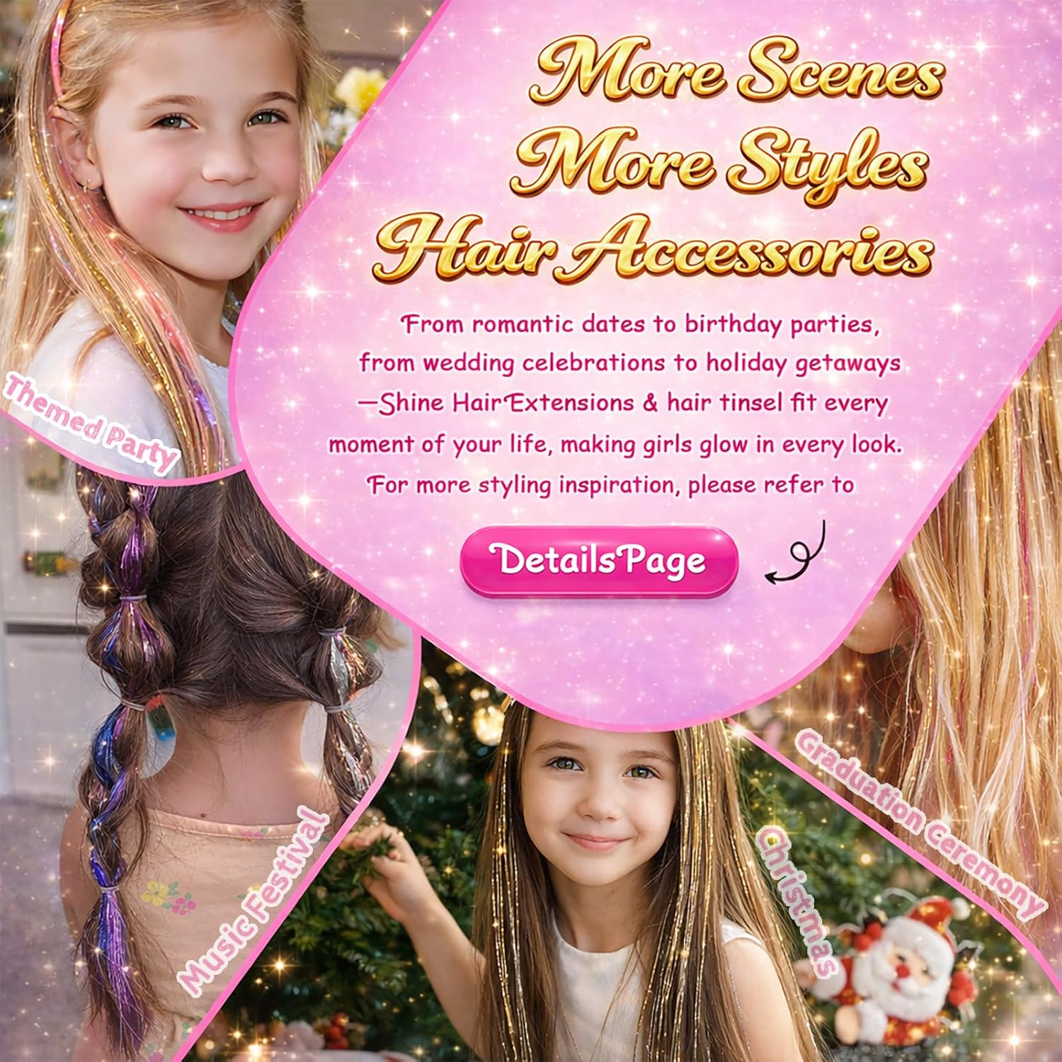 Thumbnail 2 de Hair Tinsel 22-Color Fairy Hair Kit with 8800 Strands and Tools