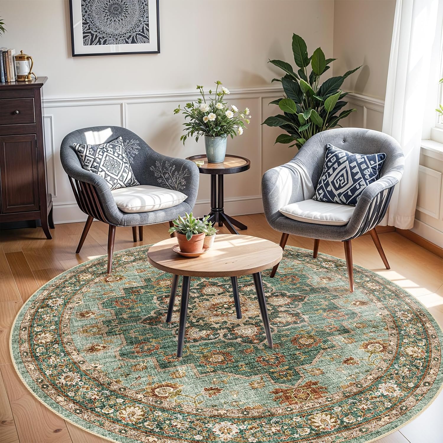 Detalle 2 de TOPRUUG Washable Oriental Rug 6ft 🏠