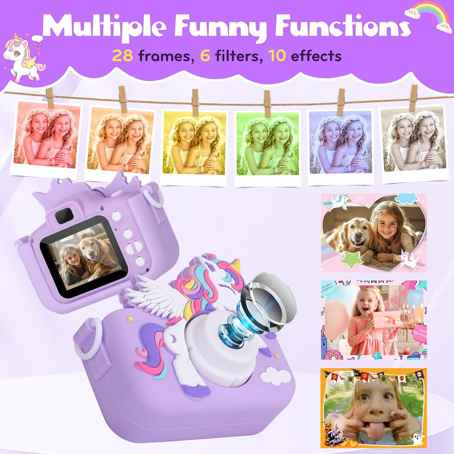 Thumbnail 5 de Kids Camera Unicorn 1080P Digital Camera 32GB