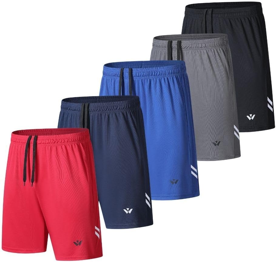 Thumbnail 5 de fovdtaa 5 Pack Men's Sports Shorts with Pockets – Lightweight, Quick-Dry Athletic Shorts