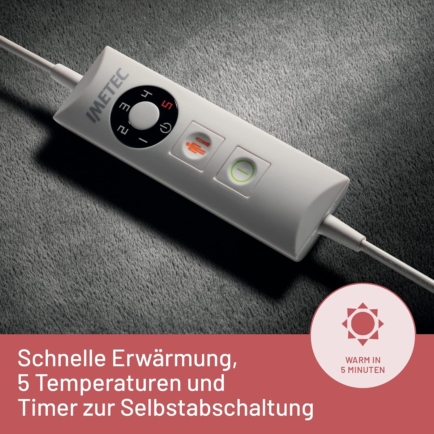 Detalle 2 de Imetec Intellisense Cervical-Heizkissen für Hals und Schultern – 47 x 52 cm, 5 Temperaturen, waschbar