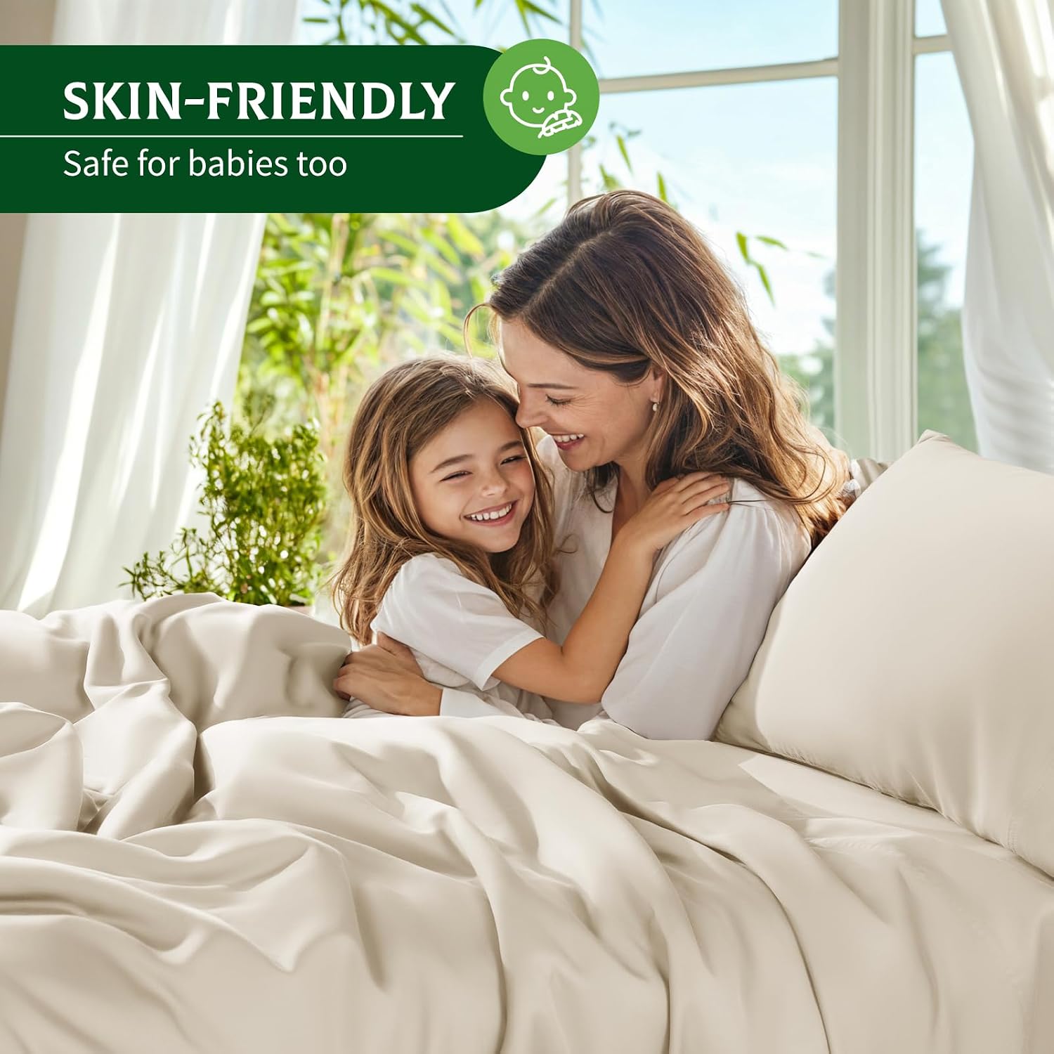 Thumbnail 6 de SONORO KATE 100% Bamboo-Derived Viscose Bed Sheets (Beige, King) with Extra-Deep Pockets