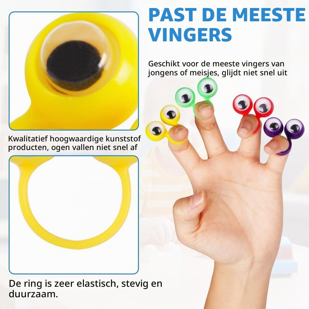 Detalle de Aolso oogvingerpoppen, 50 stuks van kunststof in willekeurige kleuren