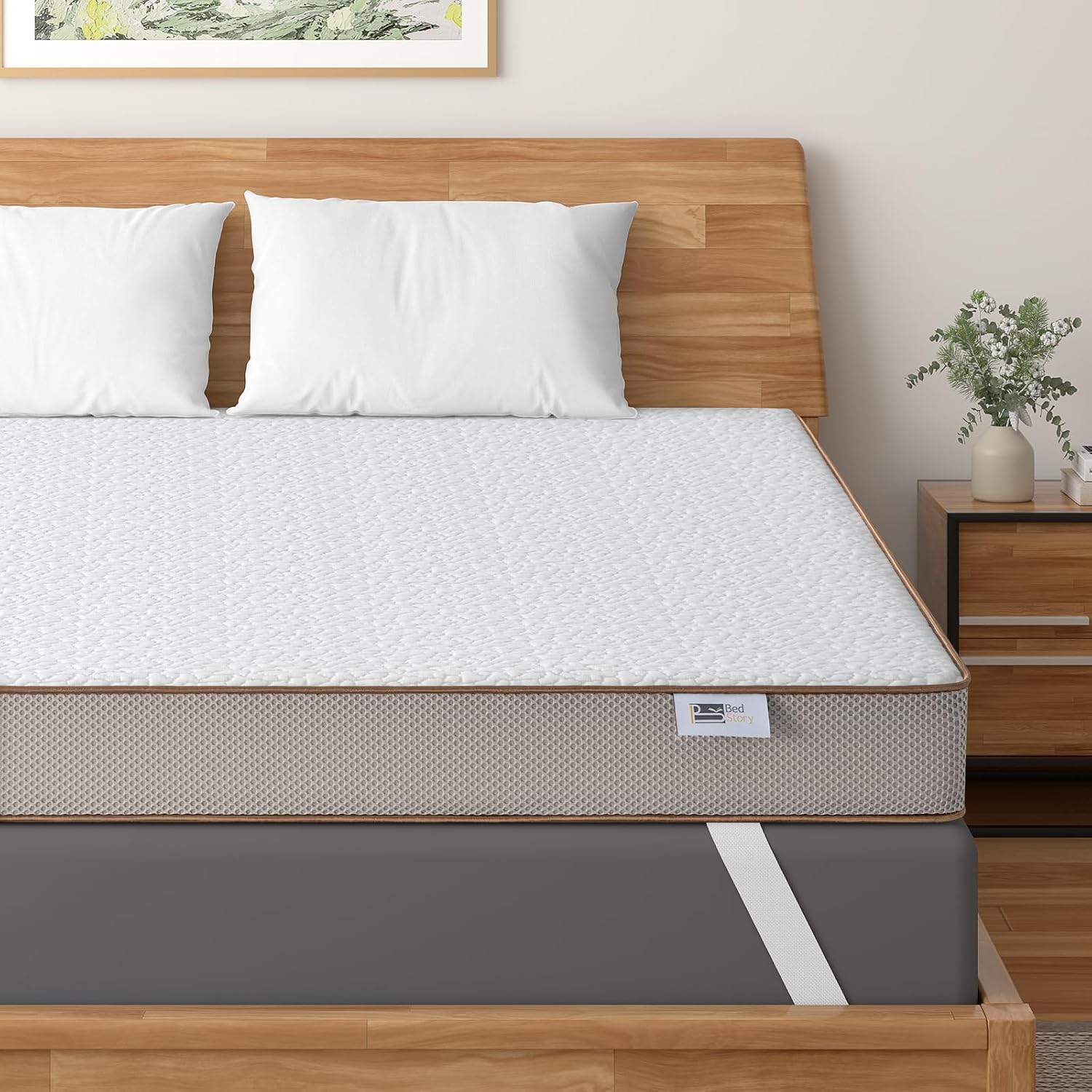 Detalle de BedStory 10 cm Topper 180x200 cm H3/H4 mit Gel Memory Foam & Kaltschaum – kühlend, stützend, waschbarer Bezug