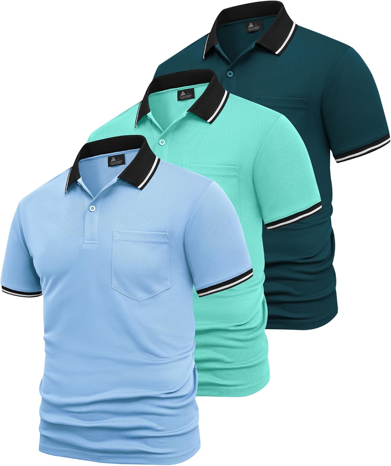 Thumbnail 6 de SwissWell 3 Pack Mens Polo Shirts – Short Sleeve Breathable Polo Tops for Golf, Tennis and Everyday Wear