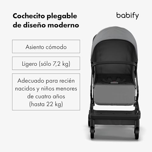 Detalle 2 de Babify Urban Ease Carrito bebé 22 kg, plegado una mano
