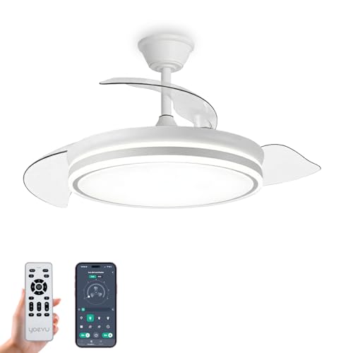 Detalle de YOEVU EOS ONE: Ventilador de Techo 72W con Luz LED Regulable y Aspas Retráctiles