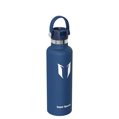 Detalle de Sparrow Trinkflasche Edelstahl 750 ml mit Strohhalm – FlipFlow Thermosflasche von Super Sparrow
