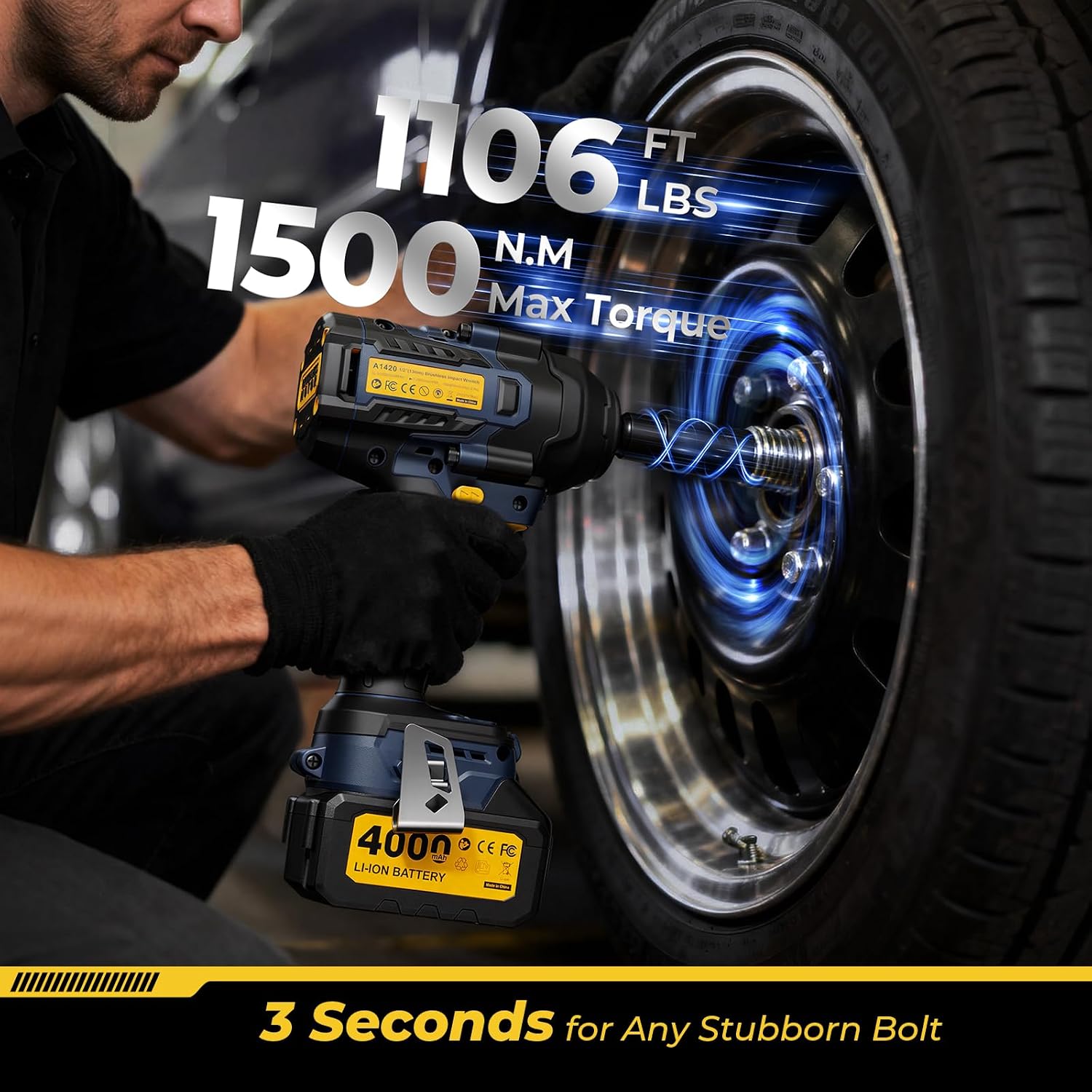 Detalle de JESIMAIK Cordless Impact Wrench 1/2-Inch