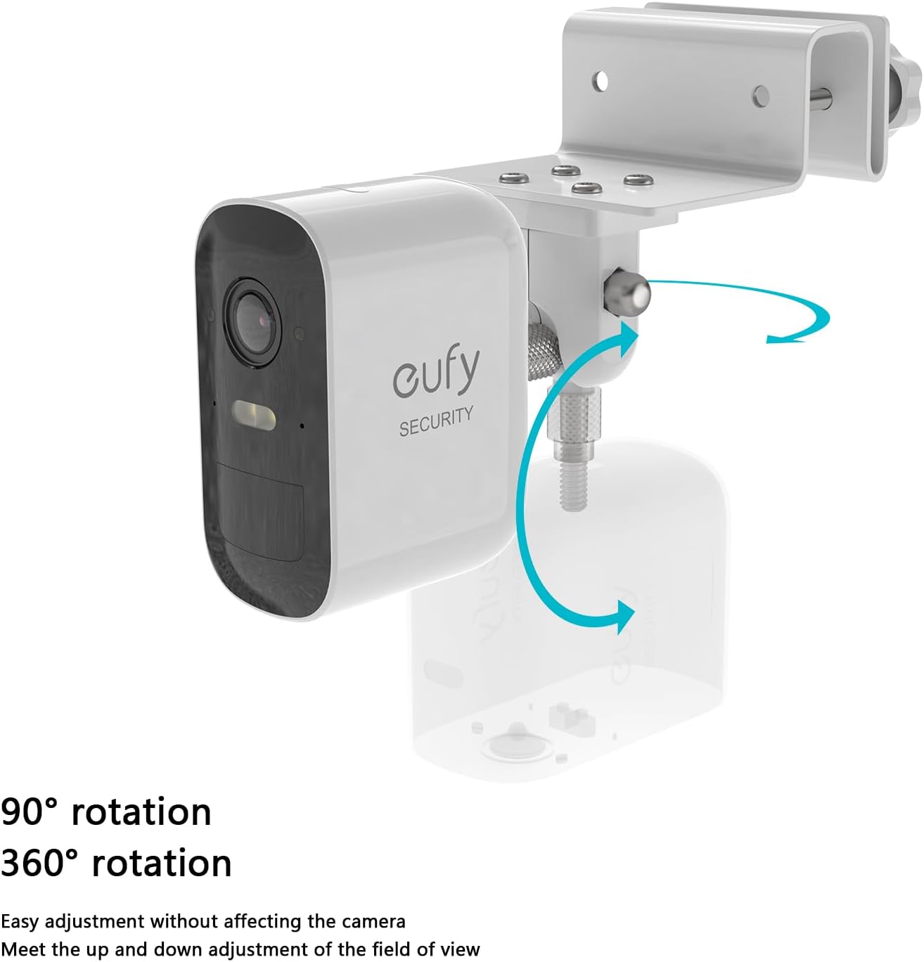 Detalle de HOLACA Dachrinnenhalterung für 1/4-Zoll Kameras (kompatibel u. a. mit EufyCam & Arlo) – 2 Stück, weiß