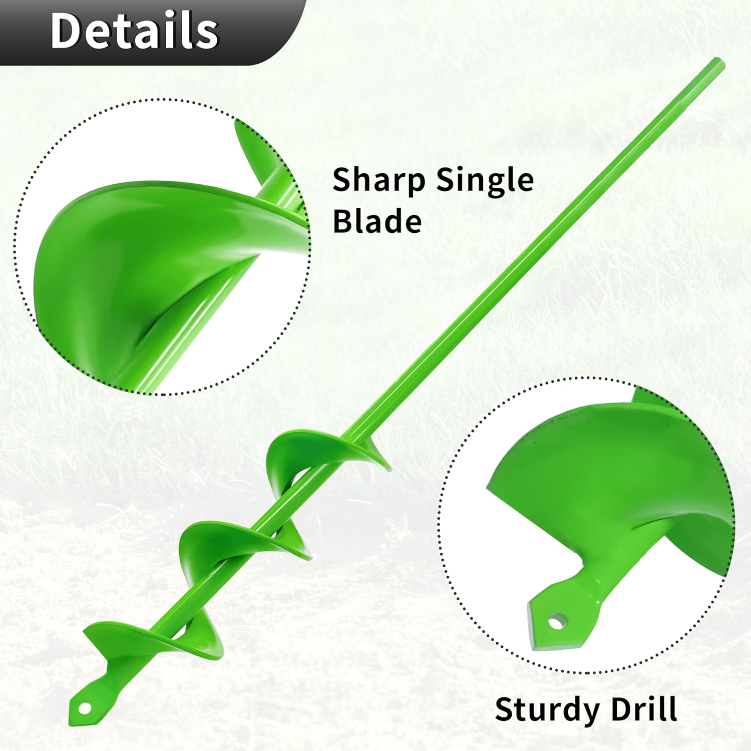 Thumbnail 3 de TCBWFY Garden Auger Drill Bit, 1.6 x 16.5-Inch Spiral, 3/8-Inch Hex