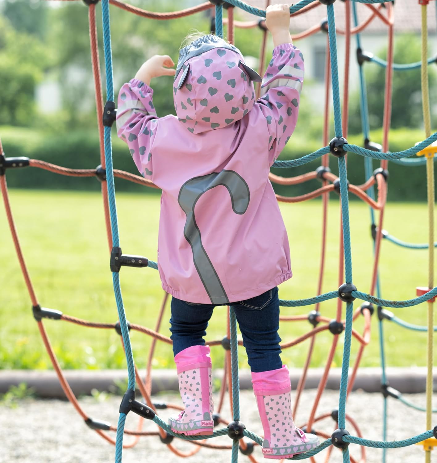 Detalle de Playshoes Unisex Kinder Regenjacke Outdoorjacke – Wasserdicht, winddicht und sicher bei jedem Wetter