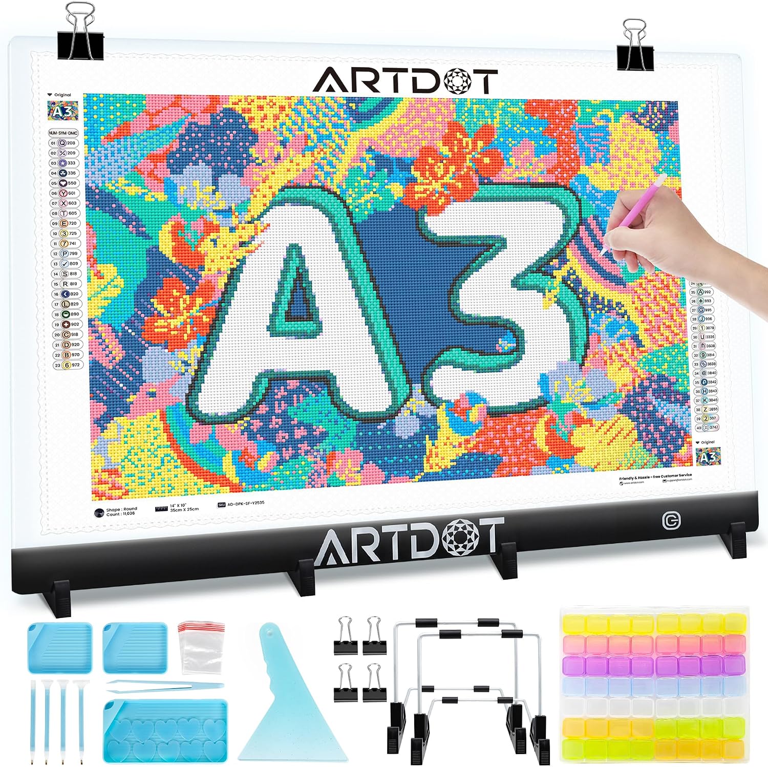 Detalle de ARTDOT Leuchttisch A3 1500 Lux 🎨