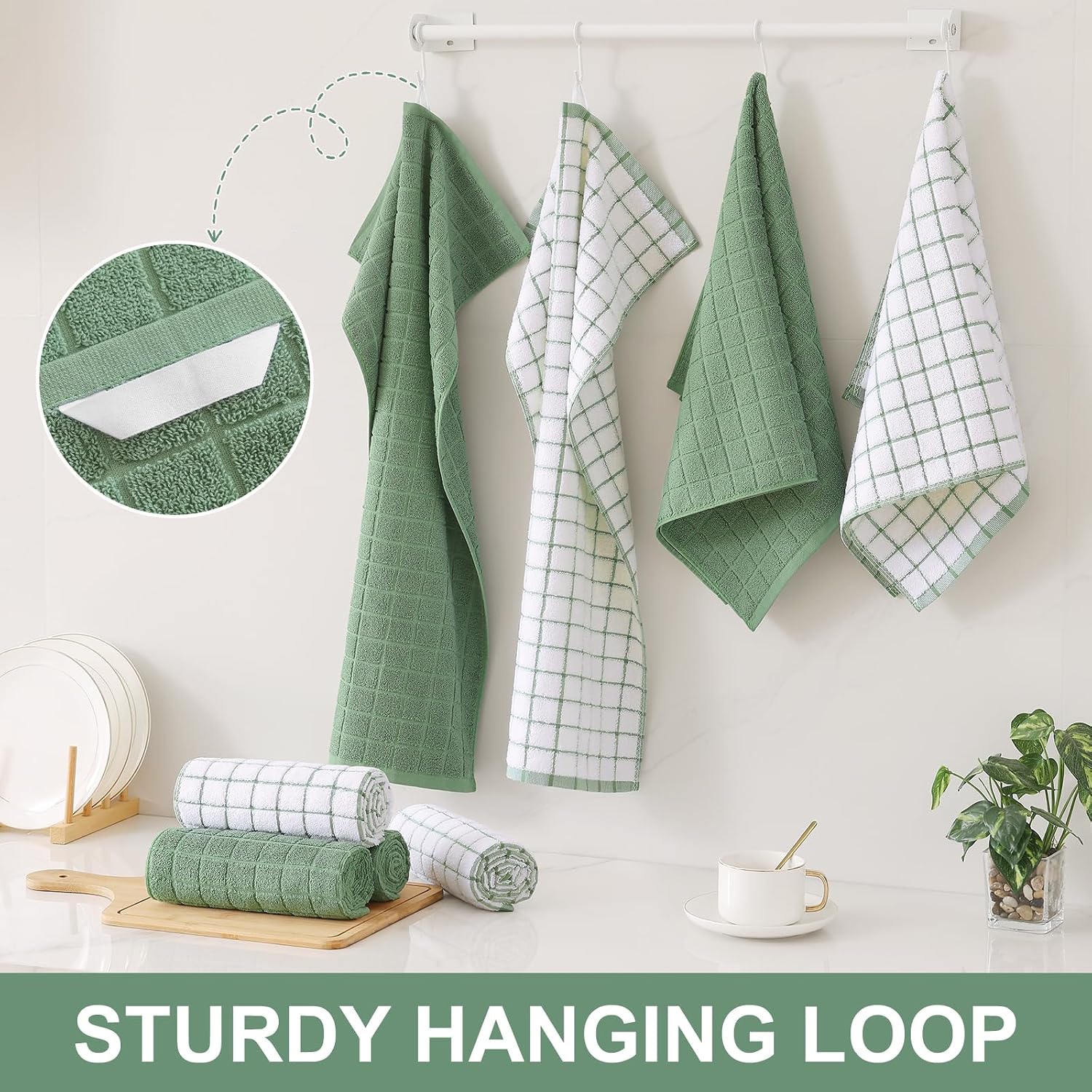 Thumbnail 5 de Homaxy Premium Cotton Kitchen Towels 16"x28" 6‑Pack 🧻