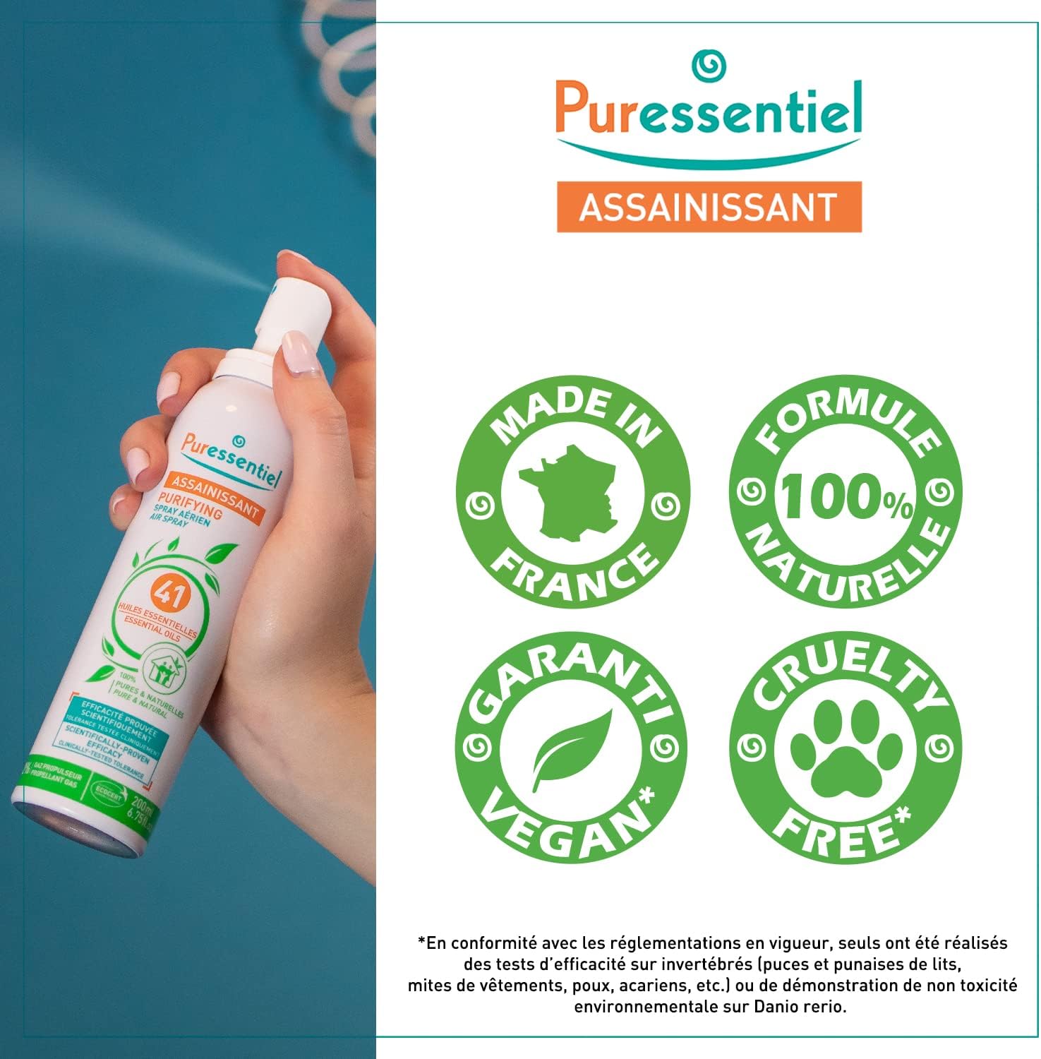 Detalle de Puressentiel Assainissant – Spray aérien 41 huiles essentielles, 200 ml