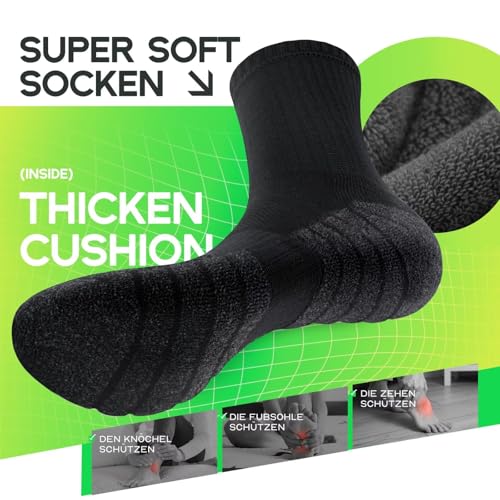 Detalle de TUUHAW Chaussettes Homme 39-42 Noires – Chaussettes de sport polyvalentes TUUHAW