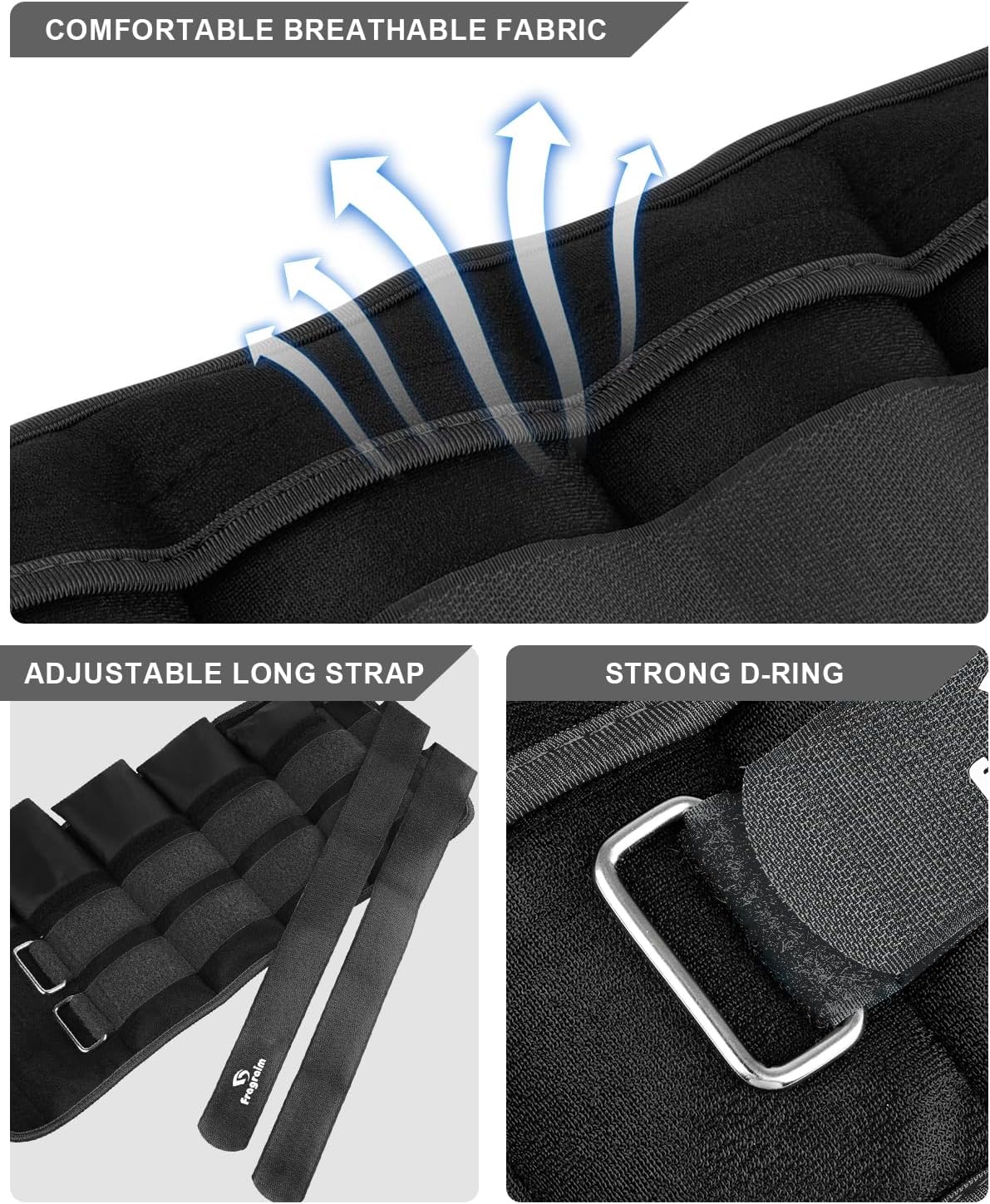 Detalle 2 de Adjustable Ankle Weights 1โ20 lbs Pair ๐