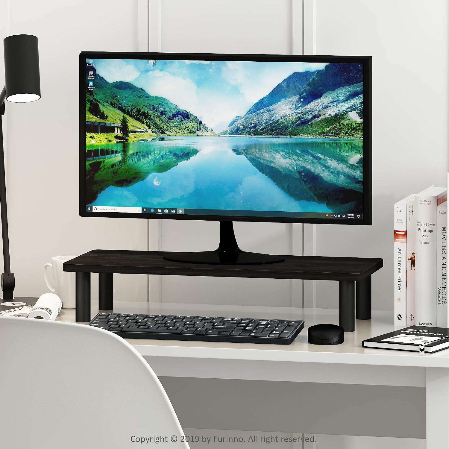 Detalle de Furinno 18131EX/BK モニタースタンド エスプレッソ/ブラック・幅60cm