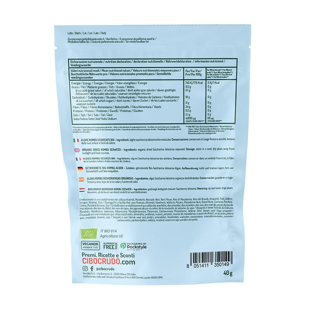 Detalle de Bio Kombu Algen Vegan – 40 g | Premium Bio-Kombu, sonnengetrocknet
