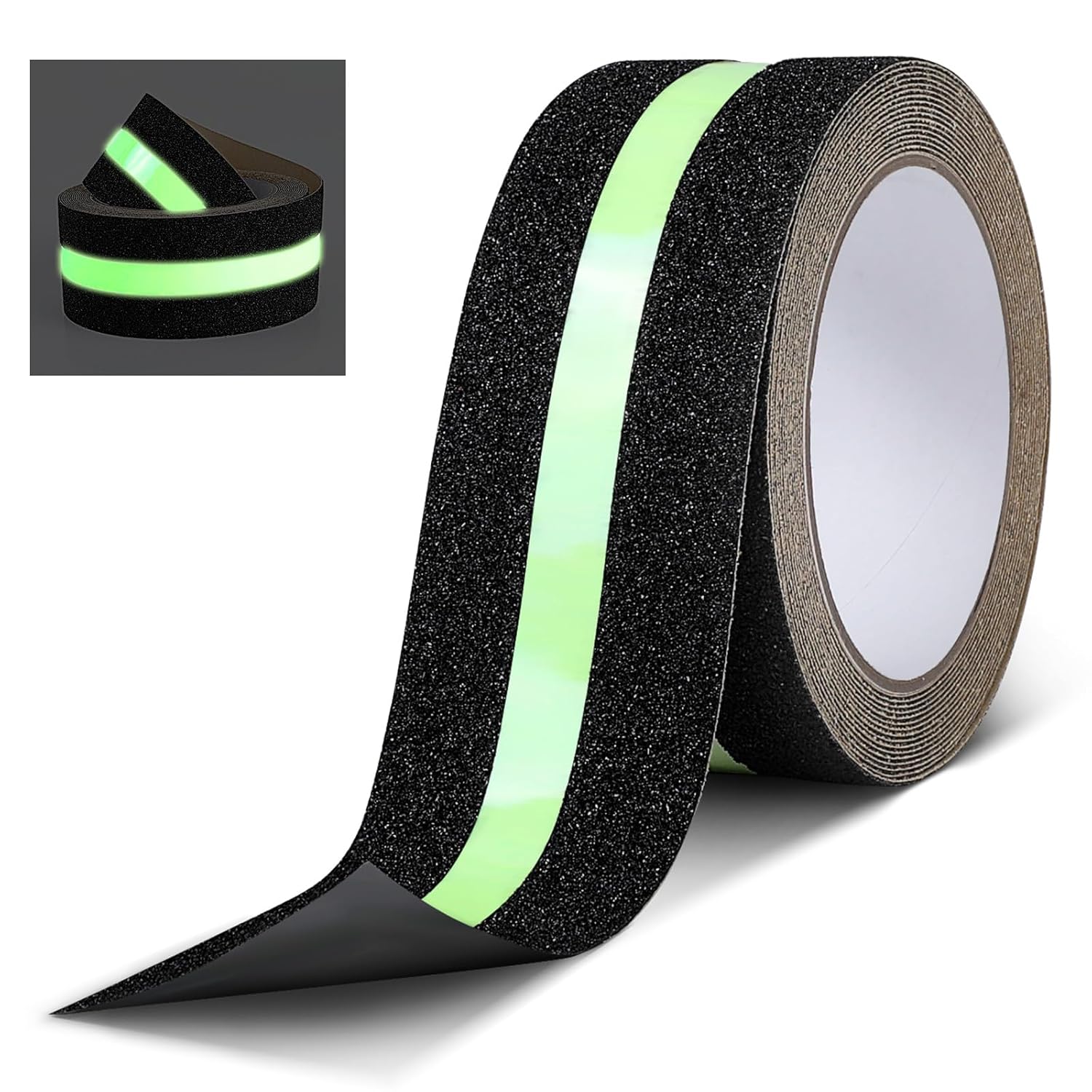AiQInu nastro antiscivolo fluorescente 5 m x 5 cm con luce nel buio