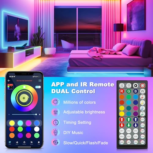 Thumbnail 2 de Realky Striscia LED 20M RGB: luce multicolore sincronizzata, controllo Bluetooth e musica per casa, feste e gaming